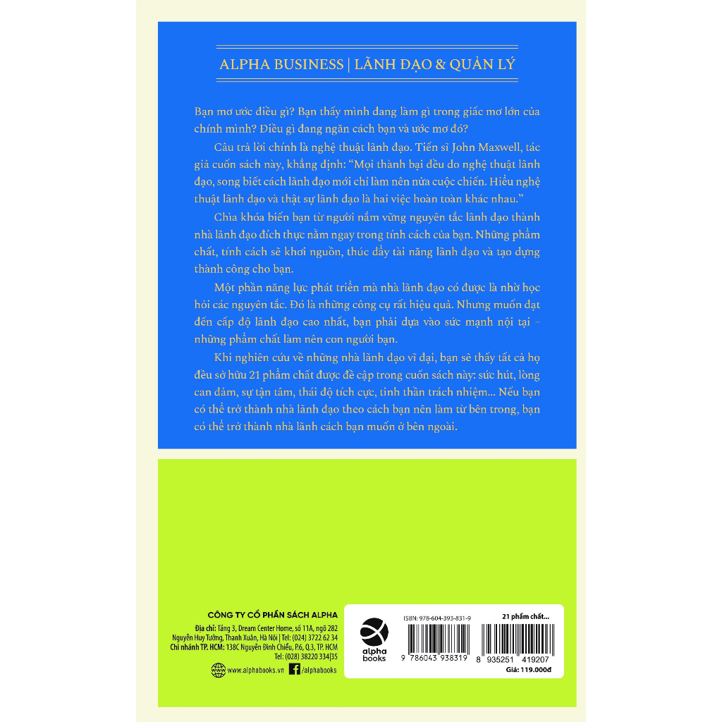 Sách - 21 phẩm chất vàng của nhà lãnh đạo