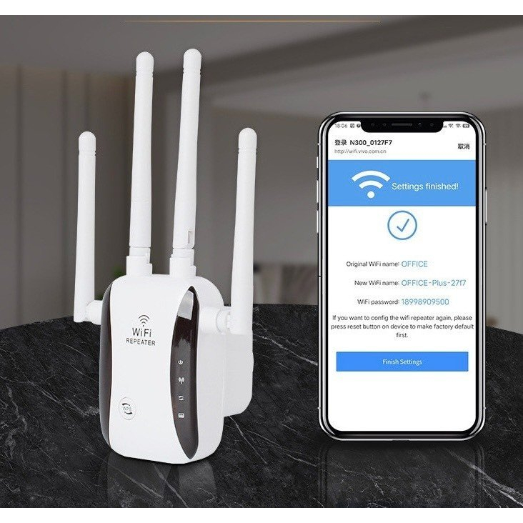 Bộ kích sóng wifi Repeater 4 Ăng-ten không dây mới nhất khuếch đại tín hiệu rộng đến 300 Mbps, kích sóng wifi mạnh mẽ | BigBuy360 - bigbuy360.vn