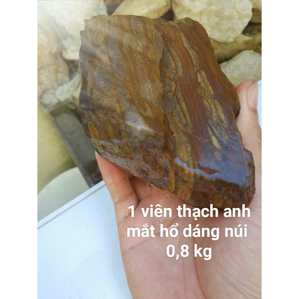 Viên Đá Thach Anh Vàng Nâu, Đá Mang Năng Lương Tích Cực - Đá Phong Thủy Dùng Sưu Tầm Chặn Giây