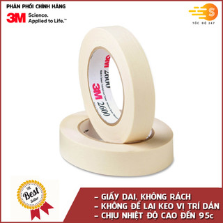 Băng keo giấy mặt thông dụng 3M 320 thông dụng, dễ dử dụng, có xuất VAT
