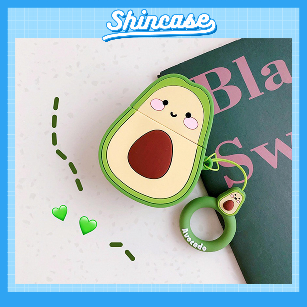 Vỏ Ốp Case Bảo Vệ Tai Nghe Không Dây Bluetooth 1/2/Pro Bơ Mặt Vàng - Shin Case