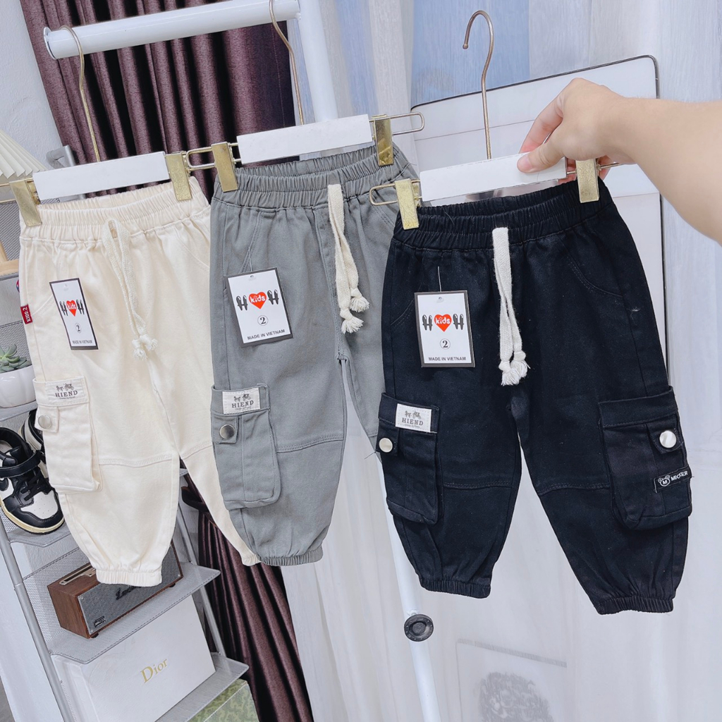 Quần kaki túi hộp S bo gấu sành điệu cho bé trai, bé gái - QKTHS