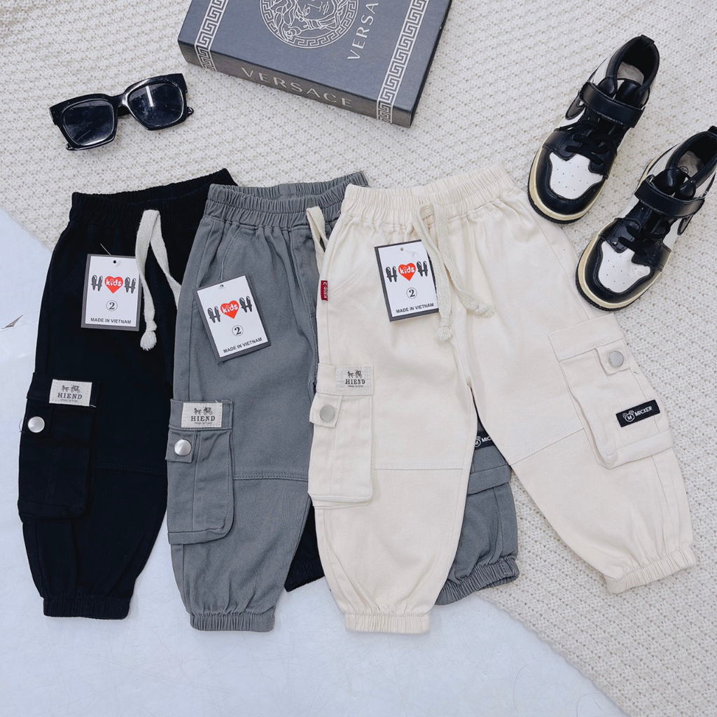 Quần kaki túi hộp S bo gấu sành điệu cho bé trai, bé gái - QKTHS