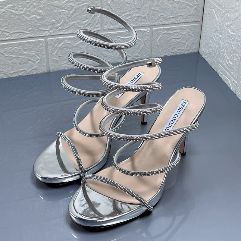 ORDER 🌺 Giày cao gót quai đá mảnh dây quấn 10cm - xuất Âu 36-41