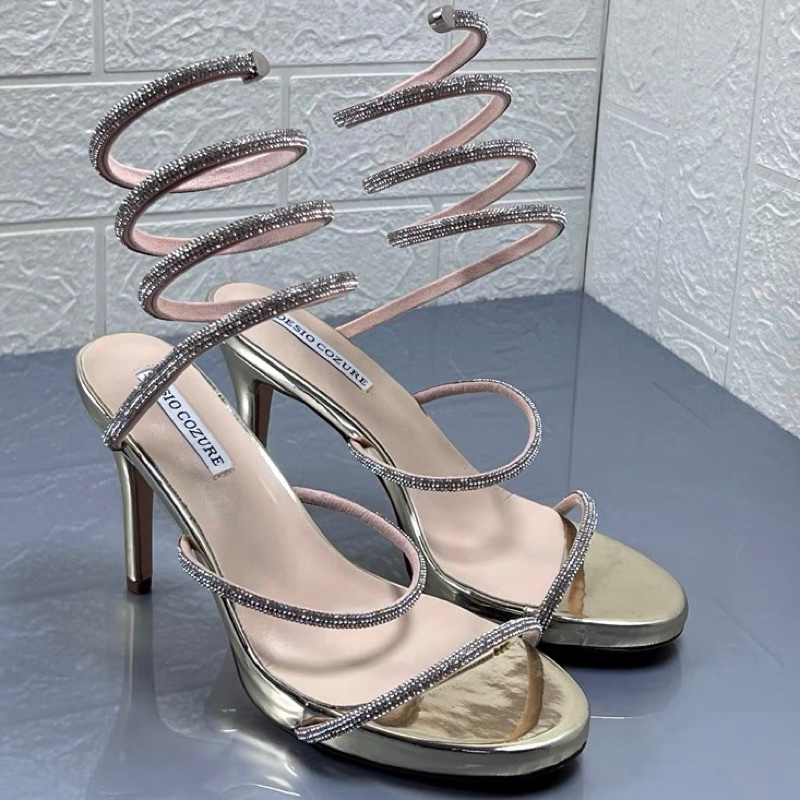 ORDER 🌺 Giày cao gót quai đá mảnh dây quấn 10cm - xuất Âu 36-41
