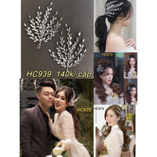 Set 2 hoa cài tóc cô dâu HC939