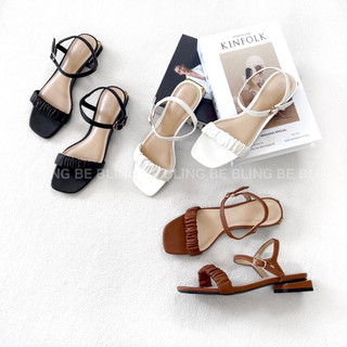 Sandal gót vuông 2p dúm