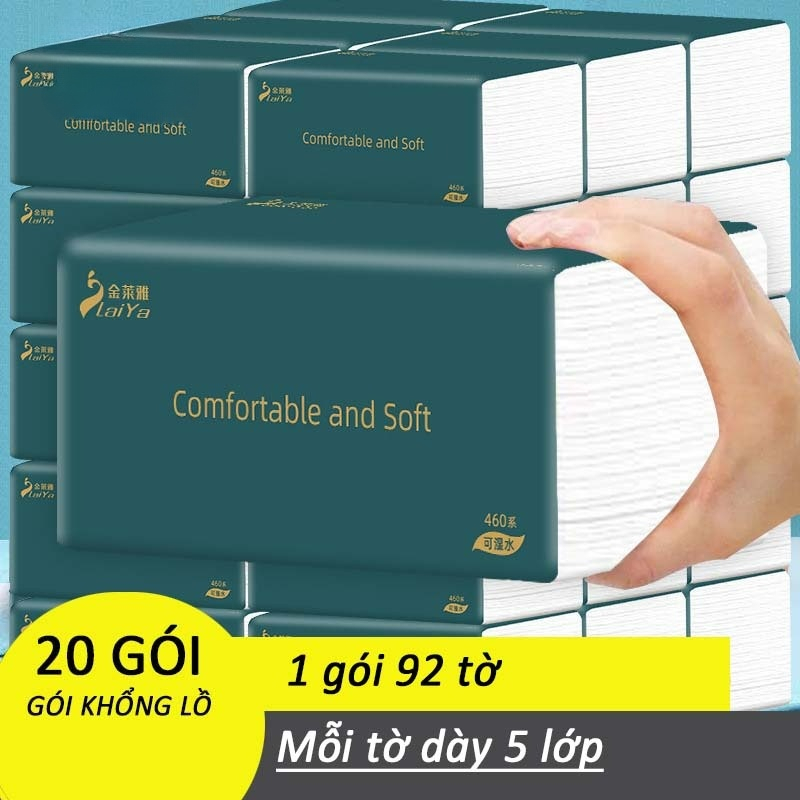 Giấy Laiya Thùng 20 Gói Giấy Ăn Zhongxing Laiya - Giấy 4 Lớp Siêu Dai Không Tan Trong Nước SP41233129