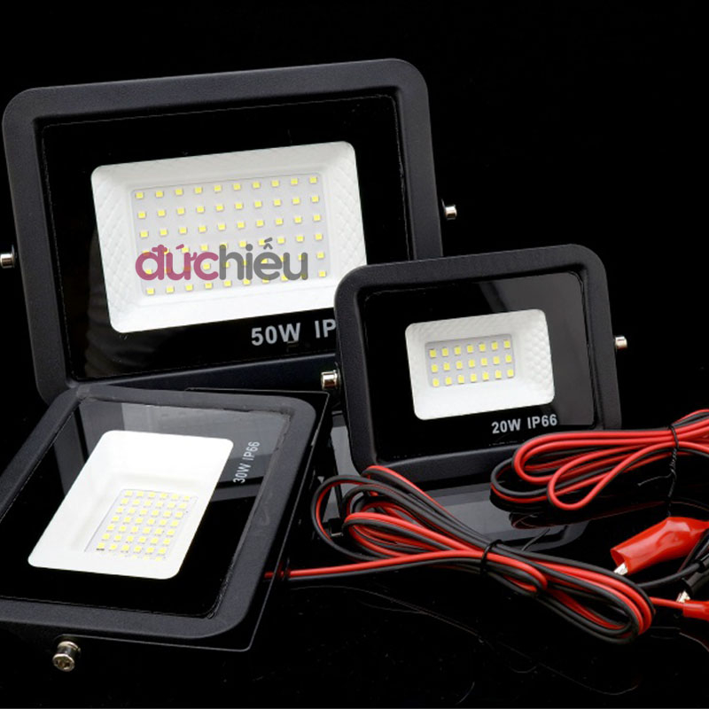 Đèn pha LED kẹp bình ắc quy 12v - 20w 30w 50w 100w - Đức Hiếu shop