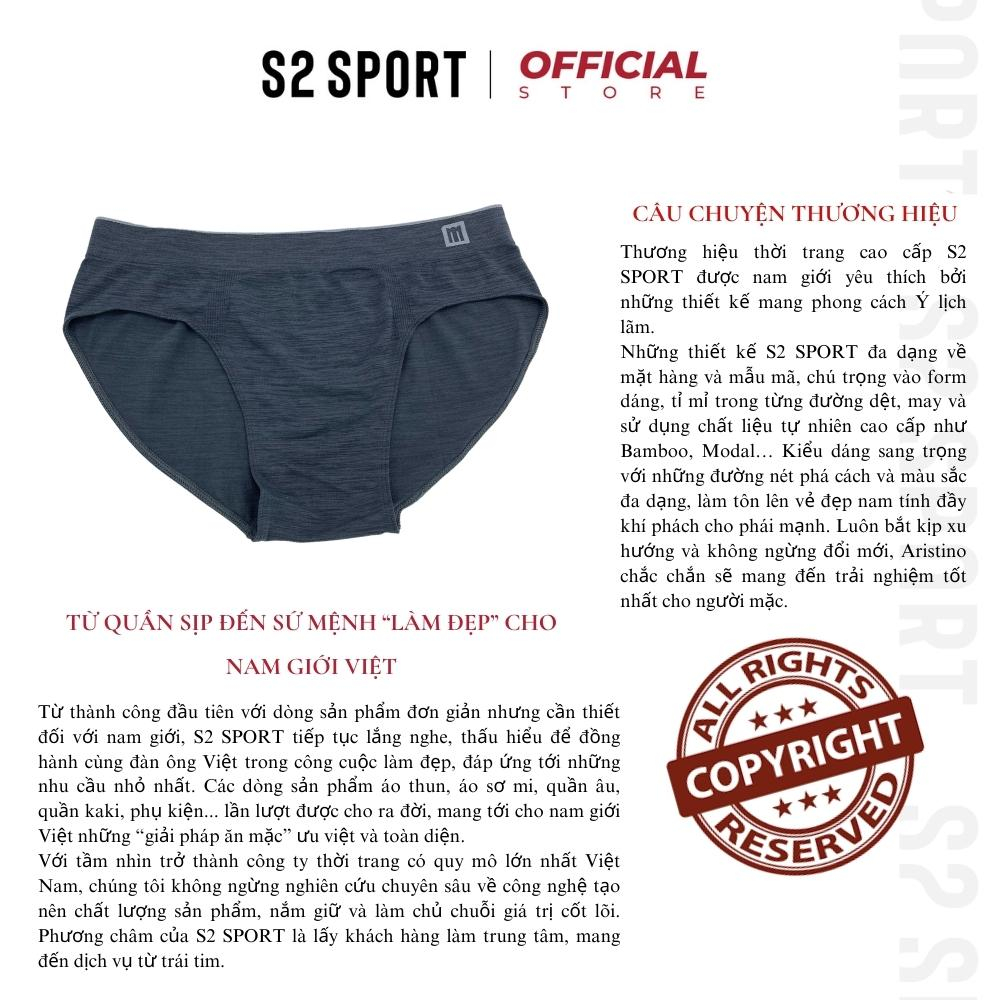 Quần sịp tam giác nam S2 SPORT SBF88 dáng briefs cạp cao phối line logo dệt liền co giãn kháng khuẩn khử mùi thoáng khí