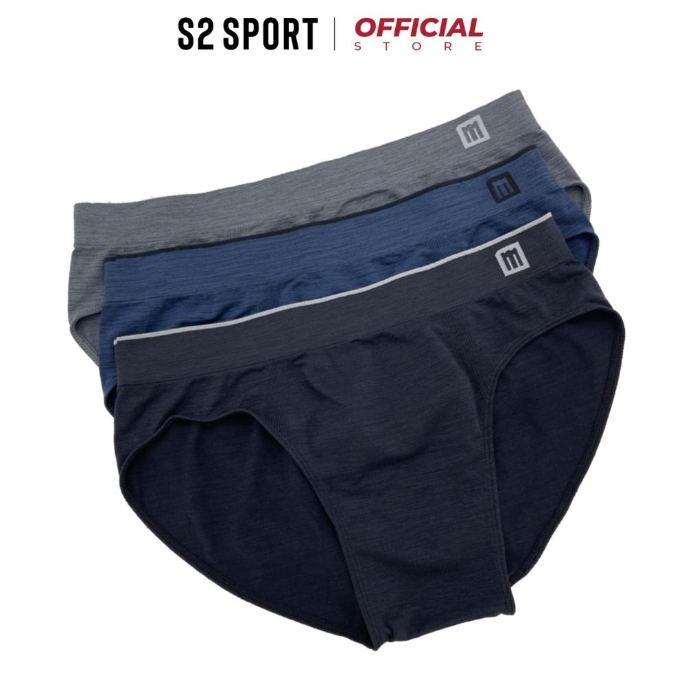 Quần sịp tam giác nam S2 SPORT SBF88 dáng briefs cạp cao phối line logo dệt liền co giãn kháng khuẩn khử mùi thoáng khí