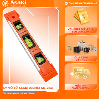 Thước thủy mini asaki ak-2561 li vô 230mm có từ tính