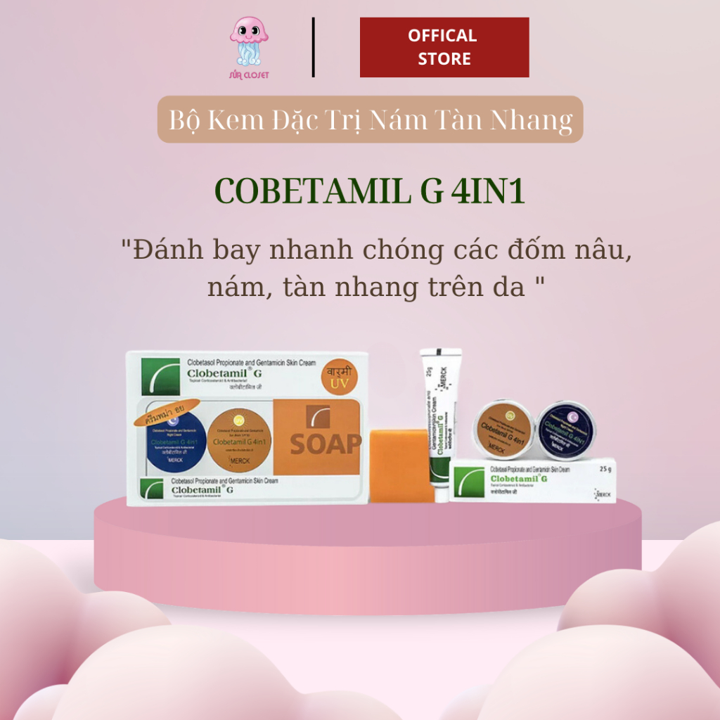 Bộ Kem Nám Garnier Clobetamil G Sạch Nám , Tàn Nhang, Mụn, Trắng Da Căng Sáng Mịn Màng - Sứa Closet