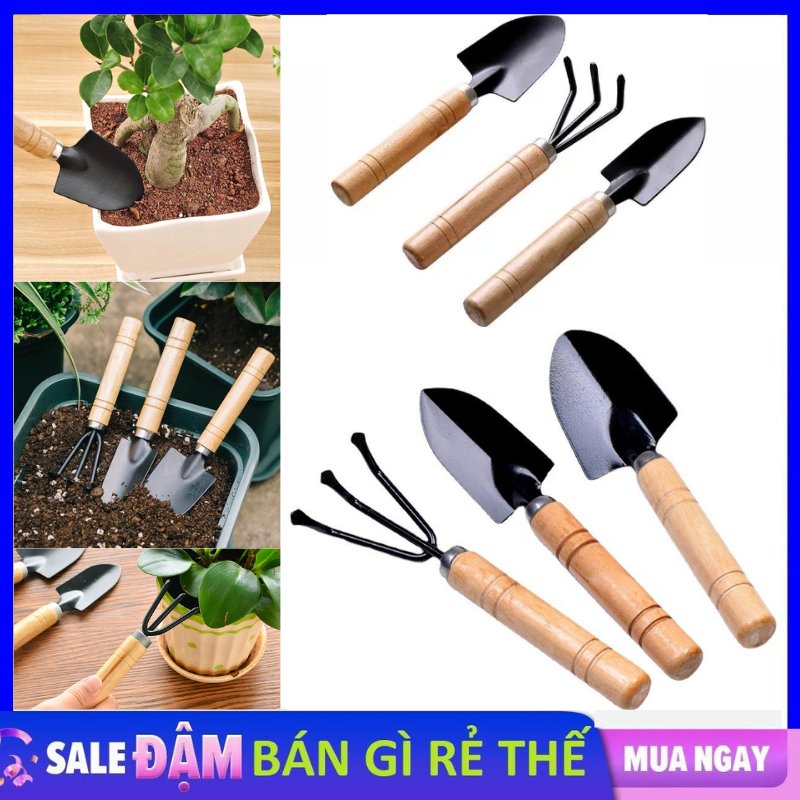 Bộ dụng cụ làm vườn gồm cào đất và xẻng - Bộ dụng cụ cuốc xẻng làm vườn mini chăm sóc chậu cây cảnh - Đồ làm vườn mini