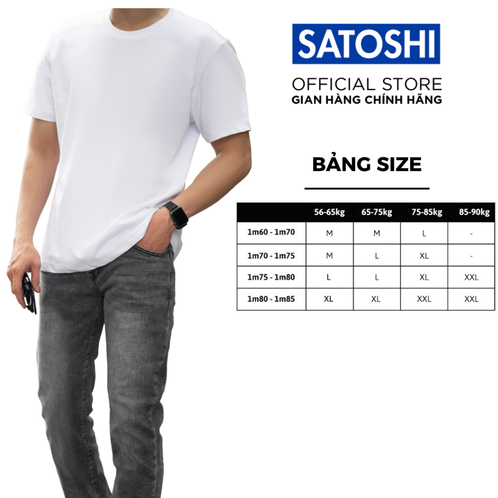 Áo thun nam trơn Satoshi SATS85 vải cotton 4 chiều co giãn dày dặn,regular fit, trẻ trung nhiều màu