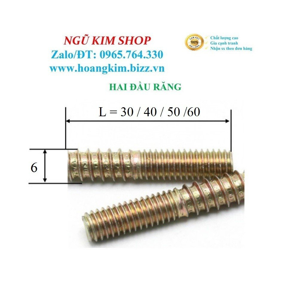 BULONG HAI ĐẦU RĂNG M4 và M6
