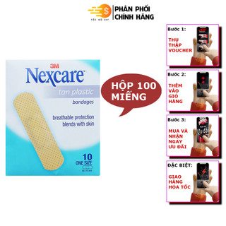  Hộp 100 miếng băng keo cá nhân màu da 3M BKCN-TAN