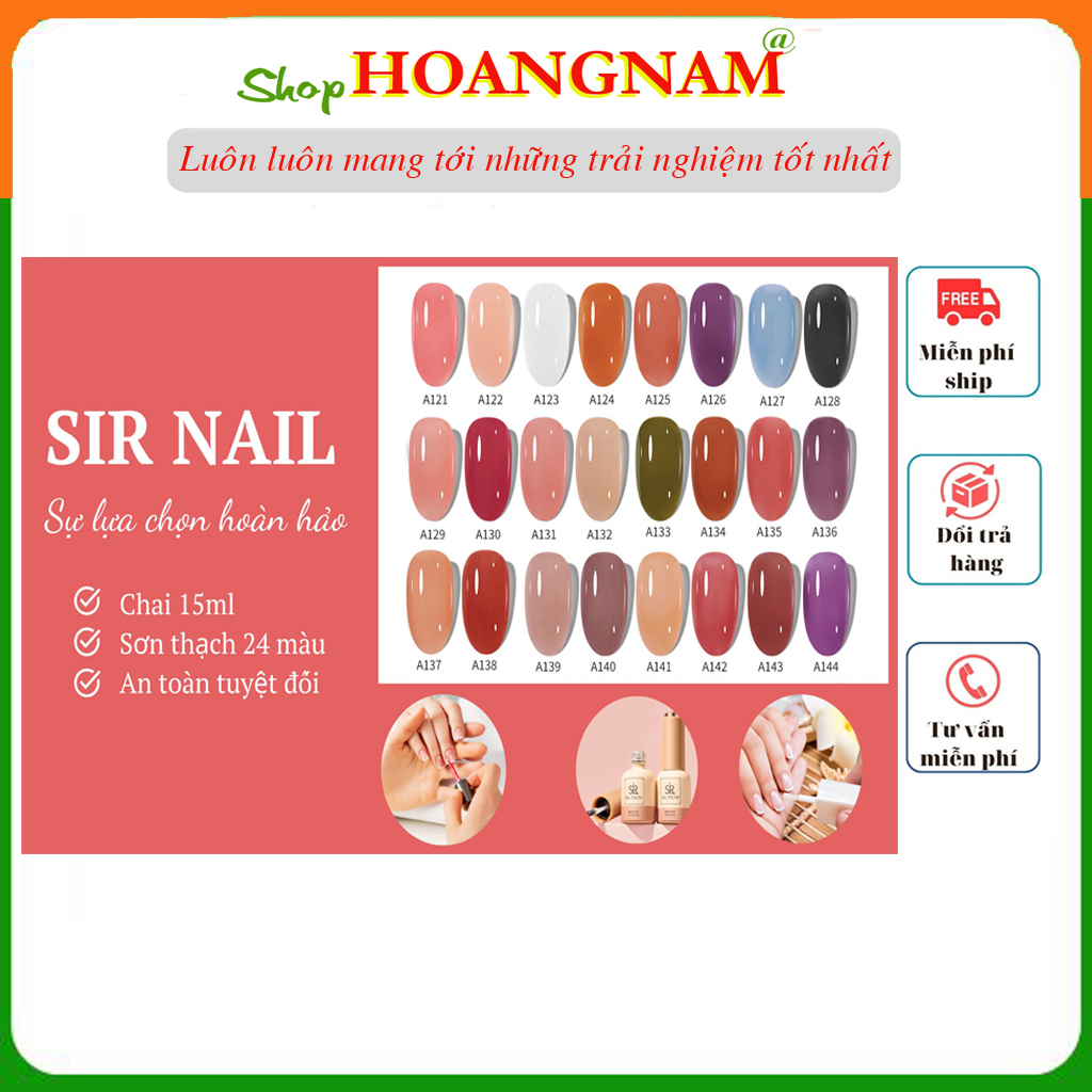 Sơn Gel Móng tay hơ đèn Thạch SIR chai15ml chăm sóc móng làm đẹp nail mi thời trang Nữ Shop Hoangnam