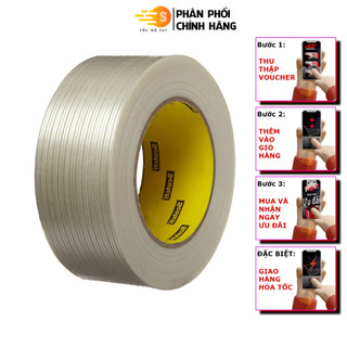 Băng keo cường lực gia cường sợi thủy tinh dài 50m 3M 897 - chiu được mài mòn, độ ẩm, ko chảy keo và tháo không để lạ