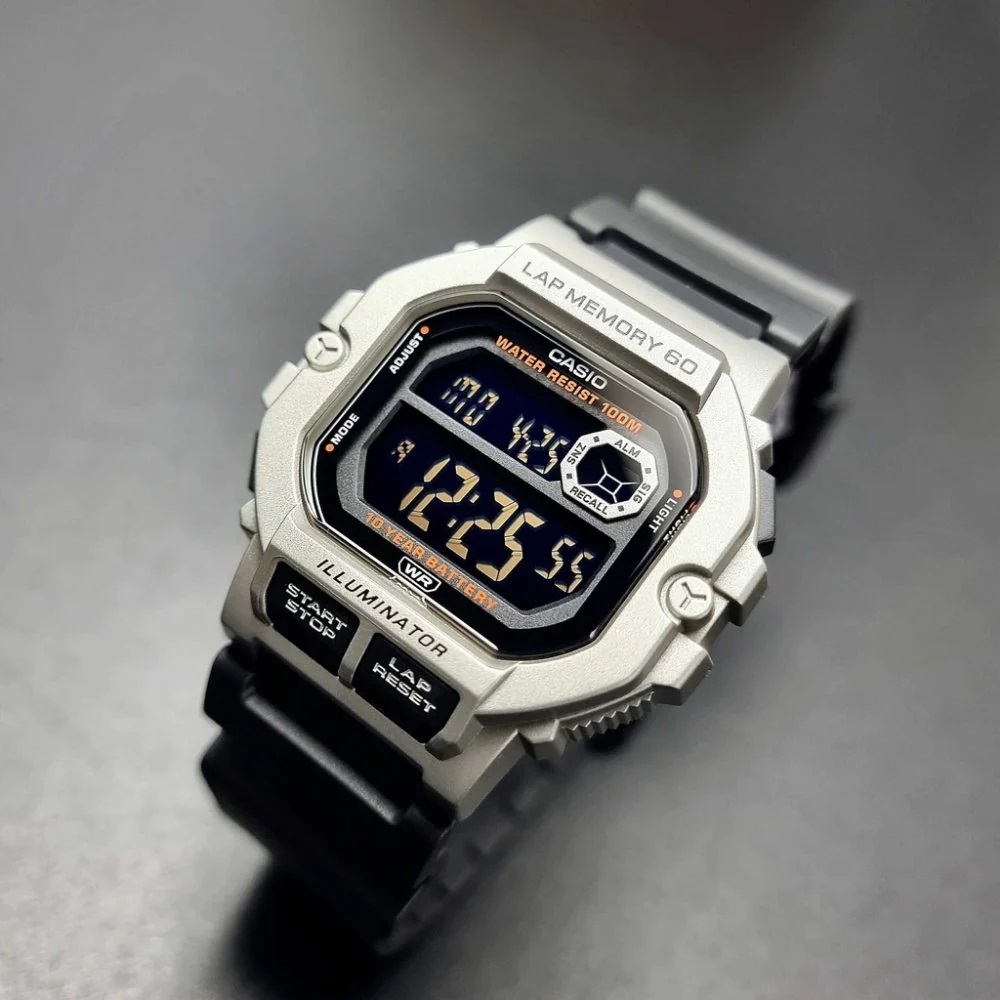 Đồng hồ Casio nam điện tử WS-1400H-1BVDF dây cao su chính hãng