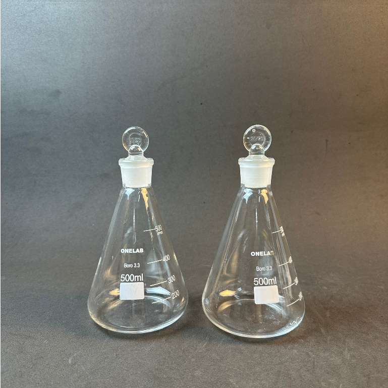 Bình tam giác có nút nhám thủy tinh 50ml, 100ml, 250ml, 500ml, 1000ml - LABHN