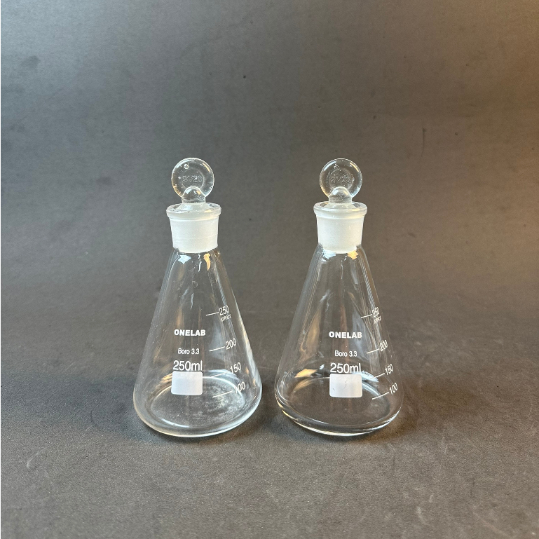 Bình tam giác có nút nhám thủy tinh 50ml, 100ml, 250ml, 500ml, 1000ml - LABHN