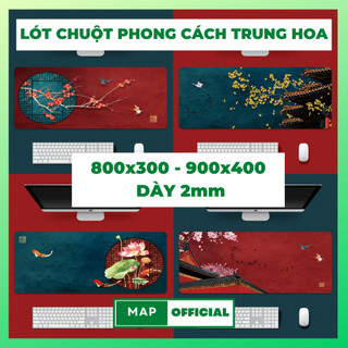 Lót chuột cỡ lớn 800 x 300mm, dày 3mm, phong cảnh trung hoa , công nghệ in 3D ,chống nước, chống trượt , di chuột êm