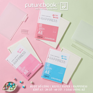 Giấy refill ruột sổ còng binder happiness a5 20 lỗ - làm sổ tay planner