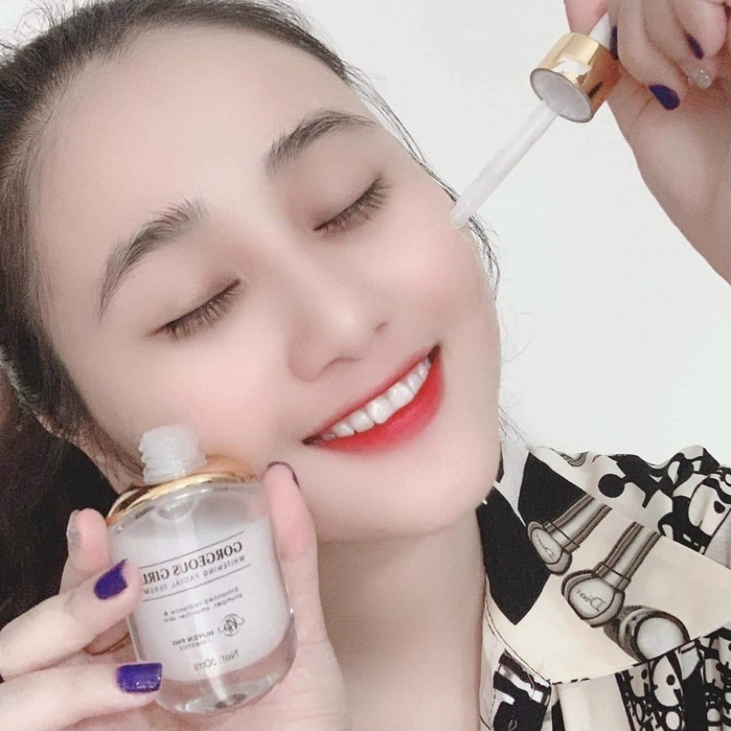 Bộ đôi kem abutin dưỡng trắng + serum sâm sạch nám ban đêm.