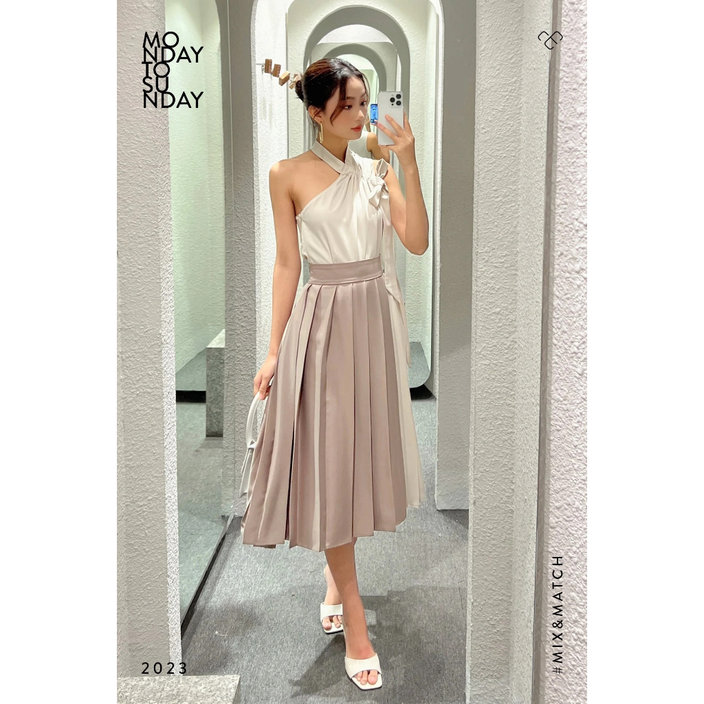 Áo lệch vai rút dây - Everluxe