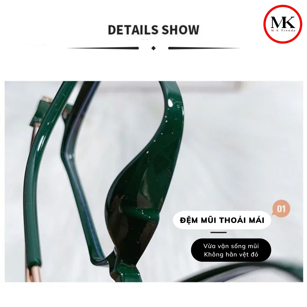 Mắt kính mát thời trang nam nữ dễ thương năng động chống ánh sáng xanh tia UV gọng kính cao cấp titan má hồng MÃ 2055