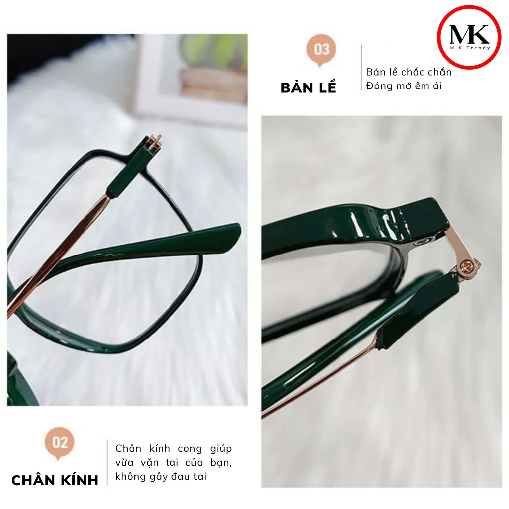 Mắt kính mát thời trang nam nữ dễ thương năng động chống ánh sáng xanh tia UV gọng kính cao cấp titan má hồng MÃ 2055