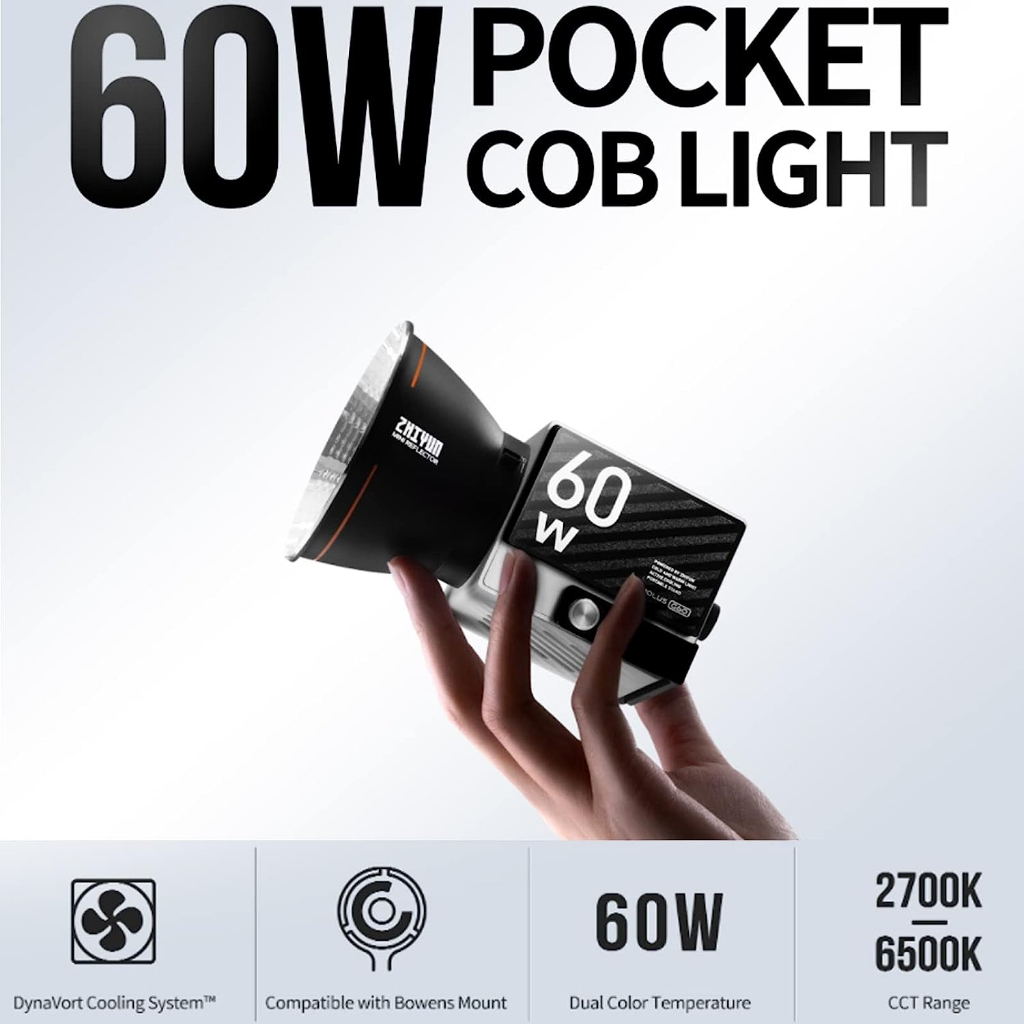 ZHIYUN MOLUS G60 / MOLUS G60 COMBO - Đèn Led Bi-Color Pocket COB Monolight - Hàng Chính Hãng / Bảo Hành 12 Tháng