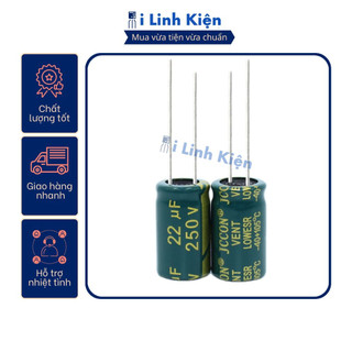 Tụ hóa 250v 22uf 10x17mm tần số cao chất lượng tốt.