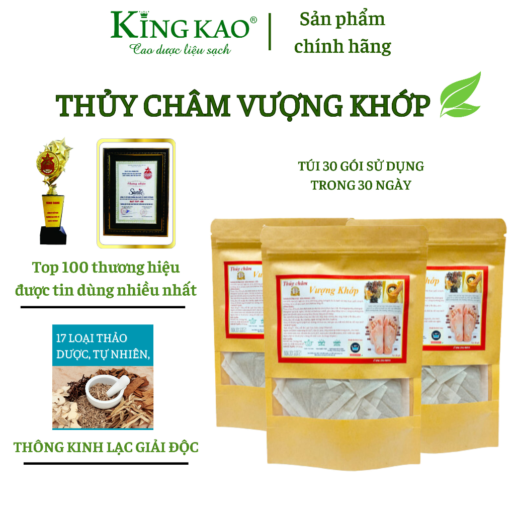 Thảo dược ngâm chân Vượng Khớp Kingkao hỗ trợ xương khớp dùng chậu ngâm chân giảm đau khớp tay chân vai gáy lưng