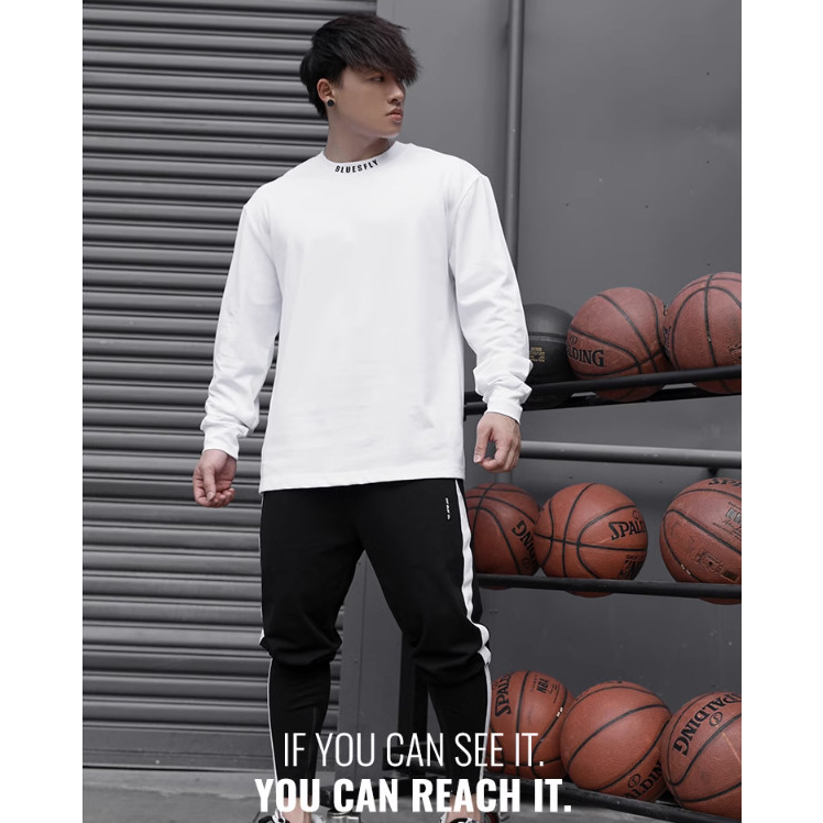 Áo Nỉ Cổ Trắng Tròn Thời Trang Unisex Nam Nữ Sành Điệu Phong Cách BLUES Hot Trend, Chất Liệu Nỉ Ngoại Ấm Áp Bền Đẹp