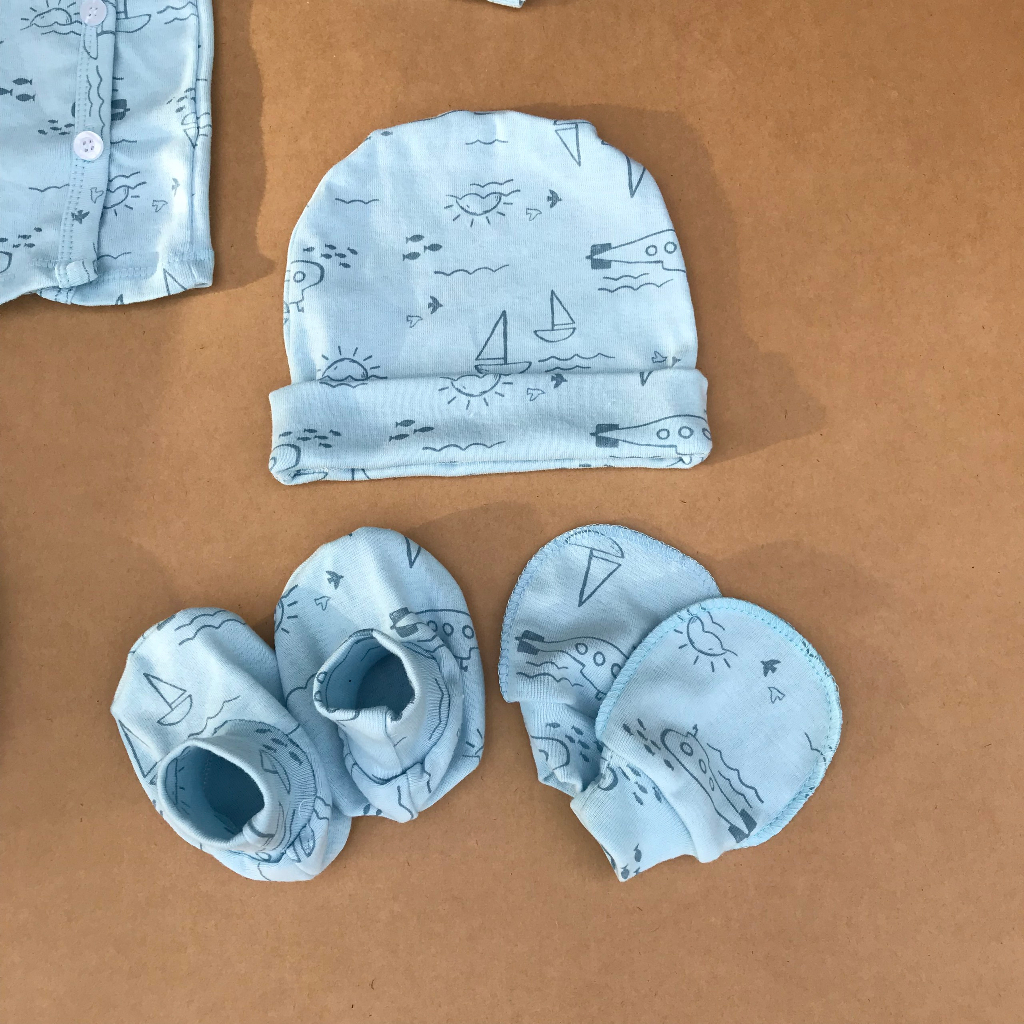 Mũ sơ sinh cotton mềm - mát - thoáng ché thóp bé trai bé gái