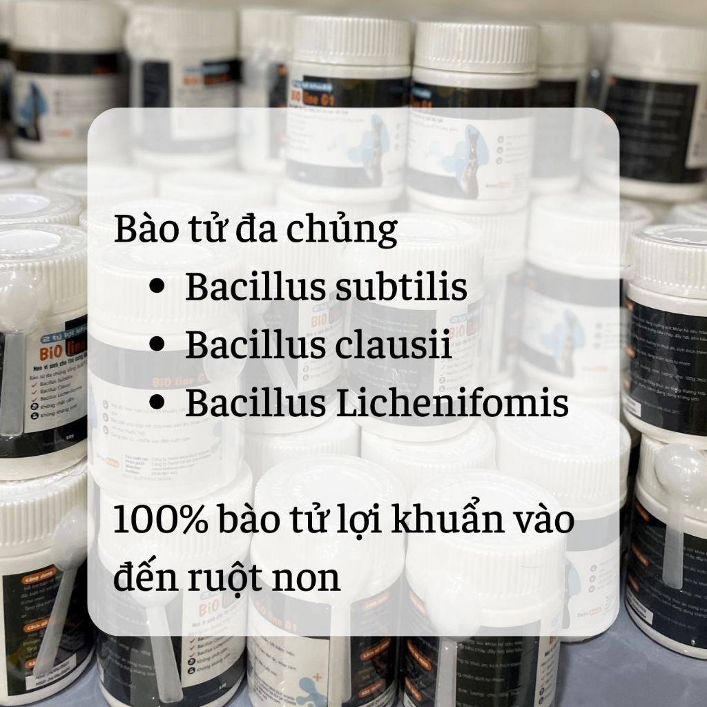 Men vi sinh BIOLINE G1 chó mèo giảm tiêu chảy, táo bón, biếng ăn, tắc búi lông, hôi phân 50gr phù thủy mèo