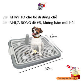 Khay vệ sinh chó size 52x42 cm dùng kèm cát vệ sinh cho chó khử mùi hiệu quả phù hợp cún dưới 7kg phù thủy mèo