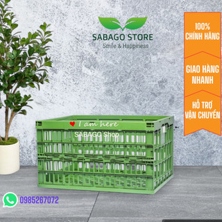 Sọt đựng đồ, sọt chở hàng gấp gọn hàng Việt Nam xuất Hàn màu Xanh