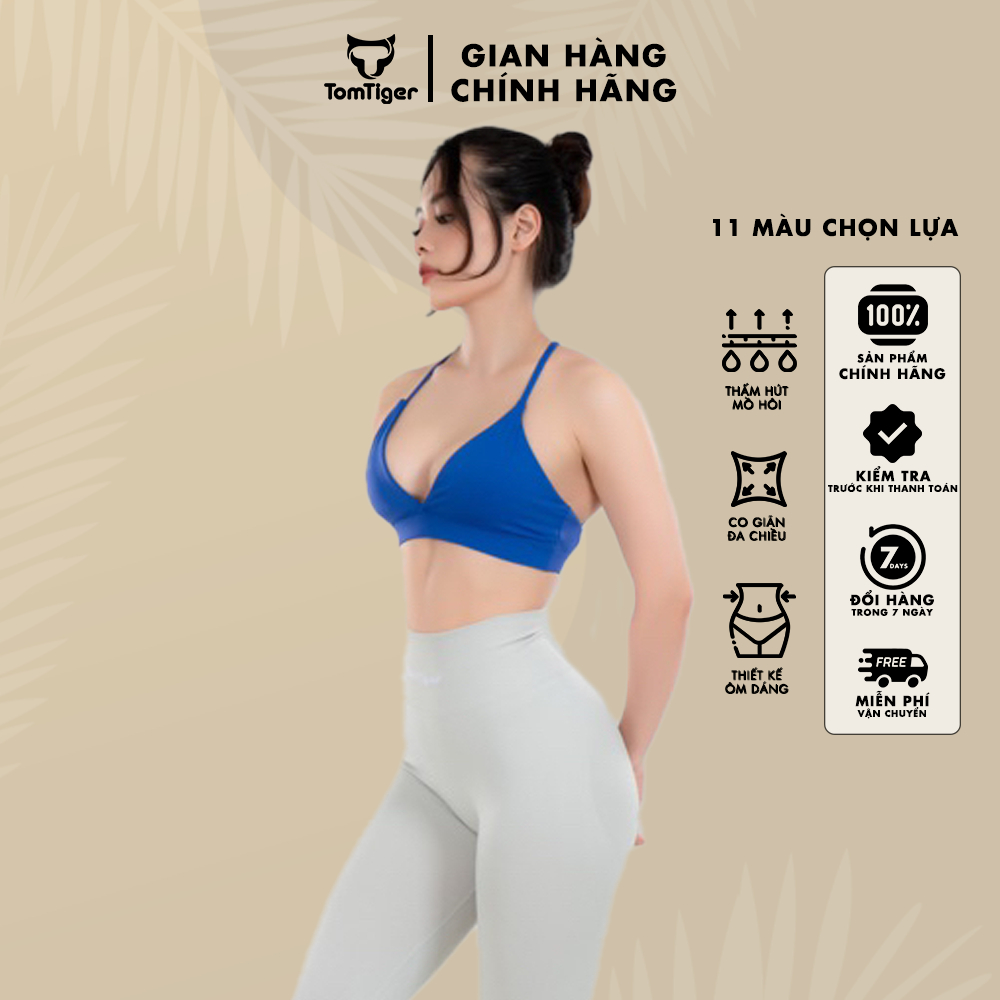 Áo bra nữ thể thao Tomtiger cổ V TOMTIGER