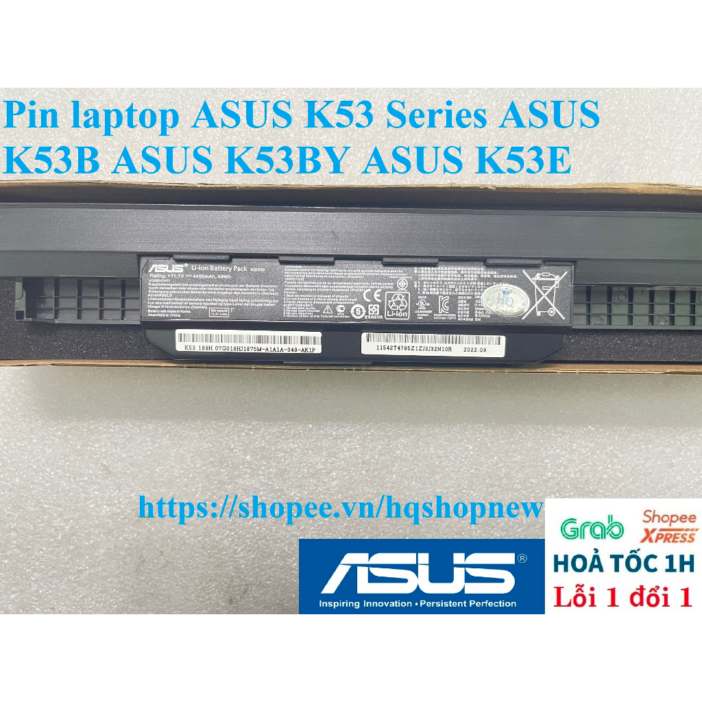⚡Pin laptop ASUS K53 Series ASUS K53B ASUS K53BY ASUS K53E
