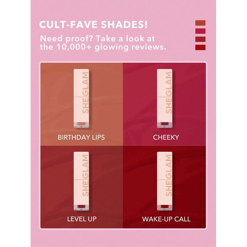 SHEGLAM son bóng giữ màu lên đến 12 giờ