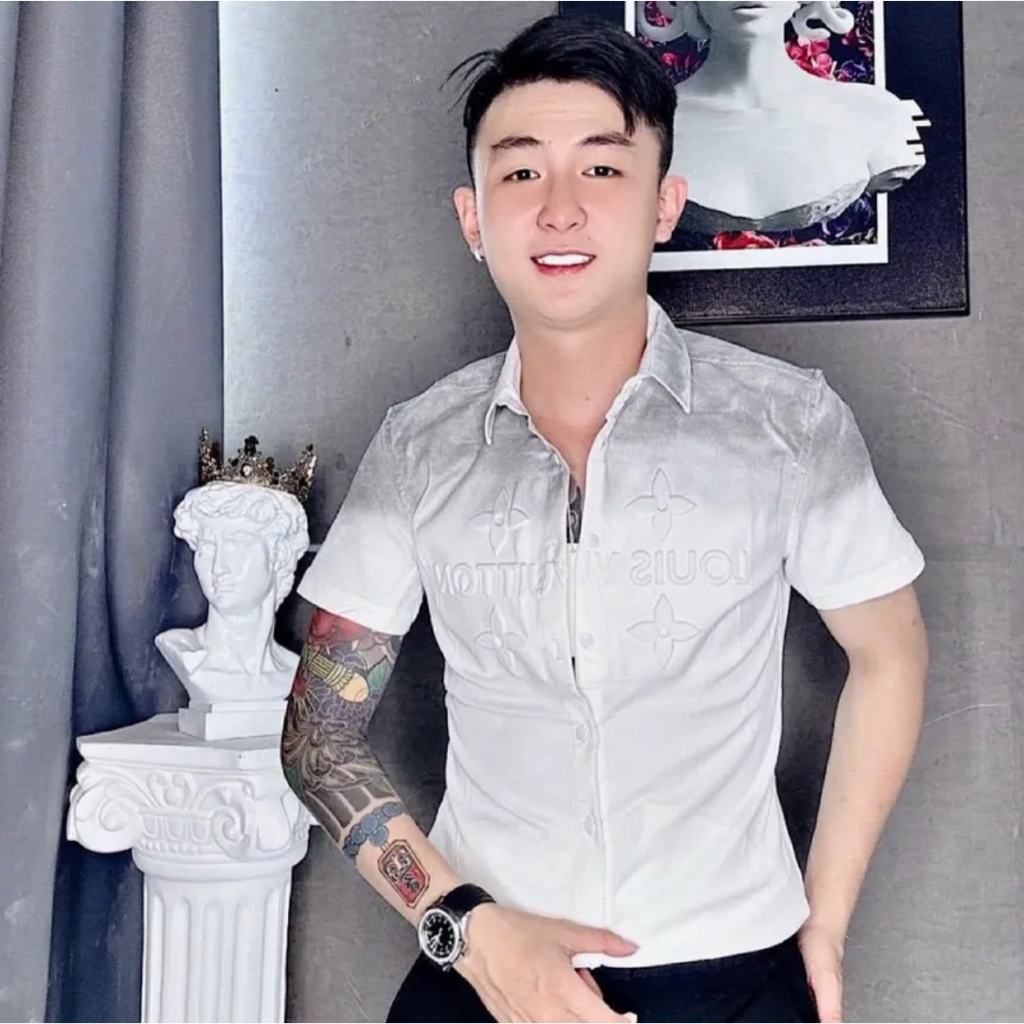 Áo sơ mi nam sơ  mi ngắn tay in họa tiết cực đẹp chất đũi cao cấp chống nhăn xù mẫu mới DMENSHOP