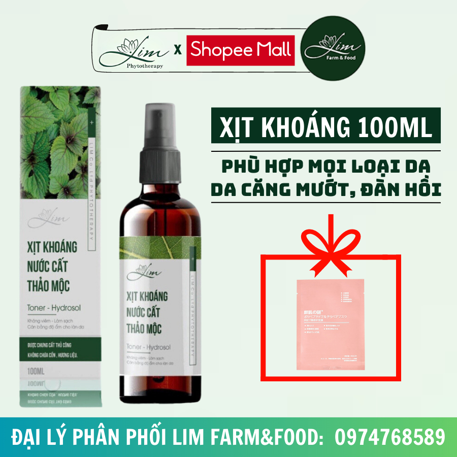 Xịt Khoáng Nước Cất Thảo Mộc Lim Farm&Food 100ml