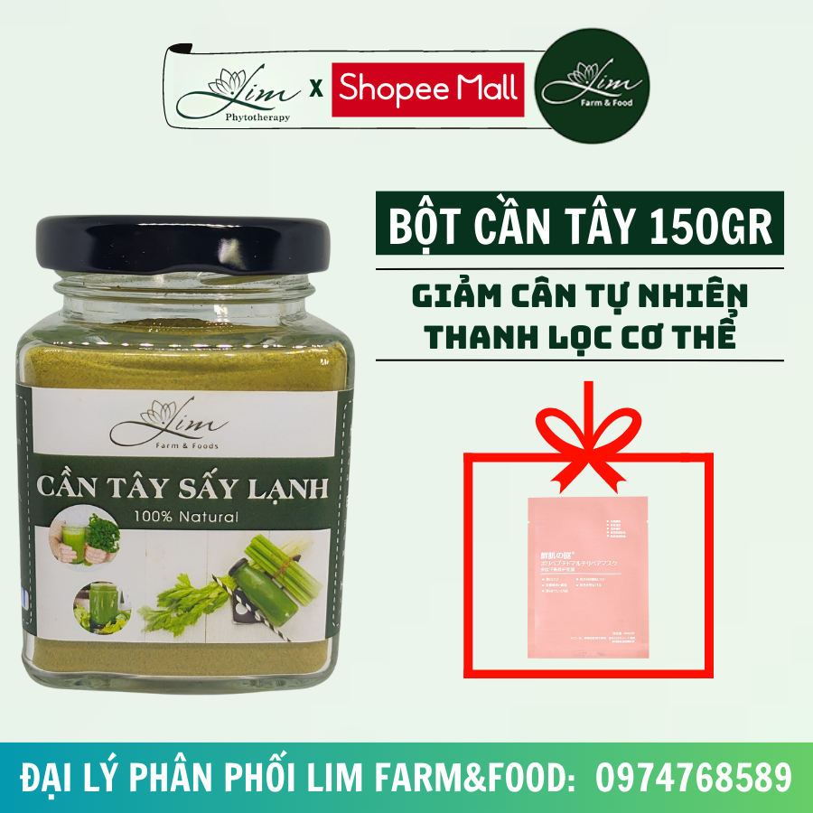 Bột cần tây nguyên chất Lim Farm&Food hỗ trợ giảm cân đẹp da thanh lọc cơ thể 150gr