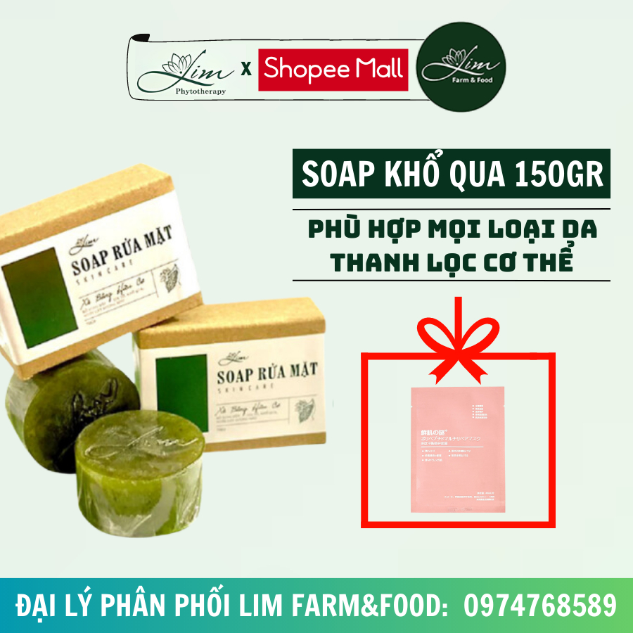 Soáp rửa mặt Lim Farm&Food ngăn ngừa mụn loại bỏ bã nhờn giúp làm sáng da 150gr