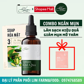 Combo ngăn mụn serum khổ qua 5ml và soap khổ qua lim farm&food