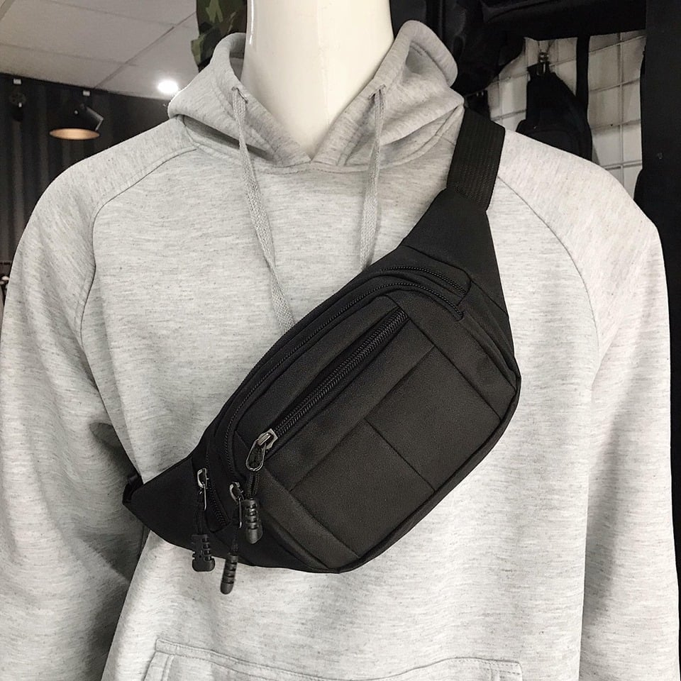 Túi đeo chéo đeo ngang bụng unisex mẫu luôn cháy hàng ,3 ngăn chuyên đựng đồ cá nhân, Bt02  AZA Mall