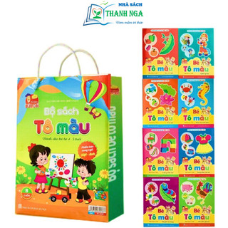 Sách - Bộ Sách Tô Màu phiên bản song ngữ Việt-Anh - Dành cho bé từ 4-5 tuổi (Túi 8 cuốn)